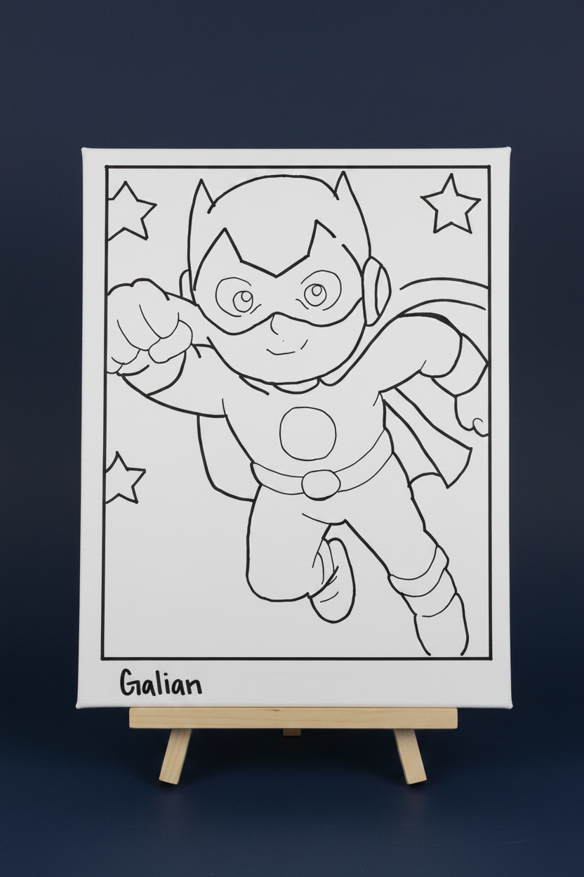 Galian | Pre-Drawn Canvas & Paint Kit | 8x10 Ready to Paint | Kids Painting Activity