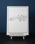Enchanted Branch | Pre-Drawn Canvas & Paint Kit | 8x10 Ready to Paint | Paint & Sip Activity