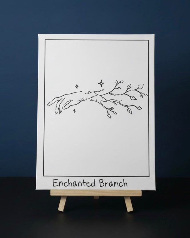 Enchanted Branch | Pre-Drawn Canvas & Paint Kit | 8x10 Ready to Paint | Paint & Sip Activity