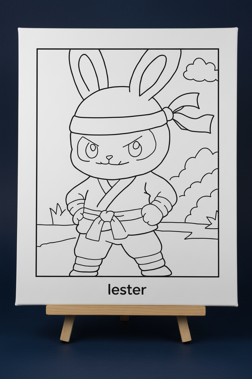 Lester Stand| Pre-Drawn Canvas & Paint Kit | 8x10 Ready to Paint | Kids Painting Activity