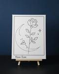 Moon Rose | Pre-Drawn Canvas & Paint Kit | 8x10 Ready to Paint | Paint & Sip Activity