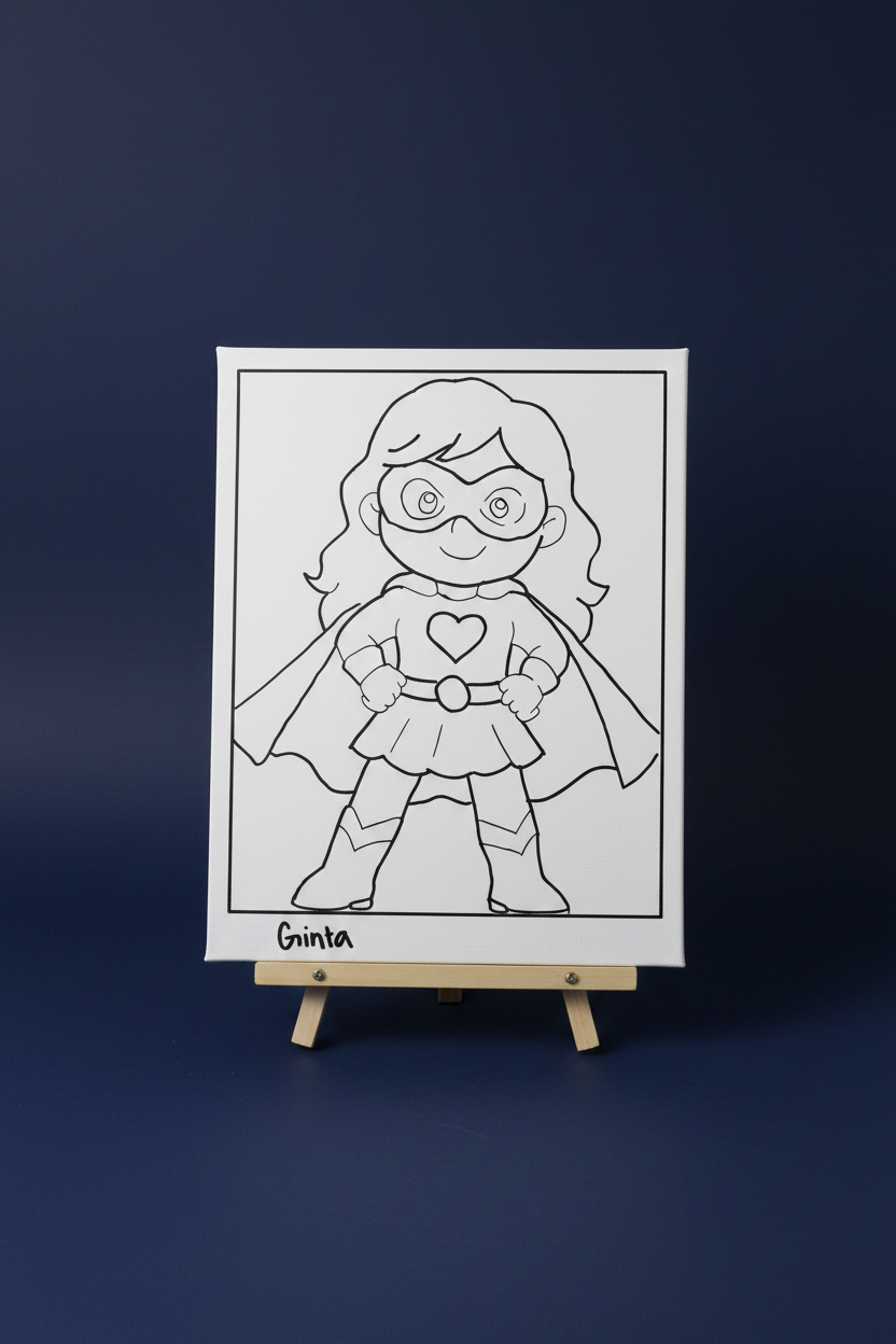 Ginta | Pre-Drawn Canvas & Paint Kit | 8x10 Ready to Paint | Kids Painting Activity