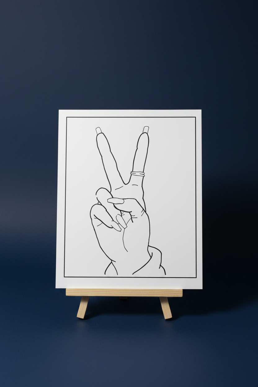 Peace | Pre-Drawn Canvas & Paint Kit | 8x10 Ready to Paint | Paint & Sip Activity