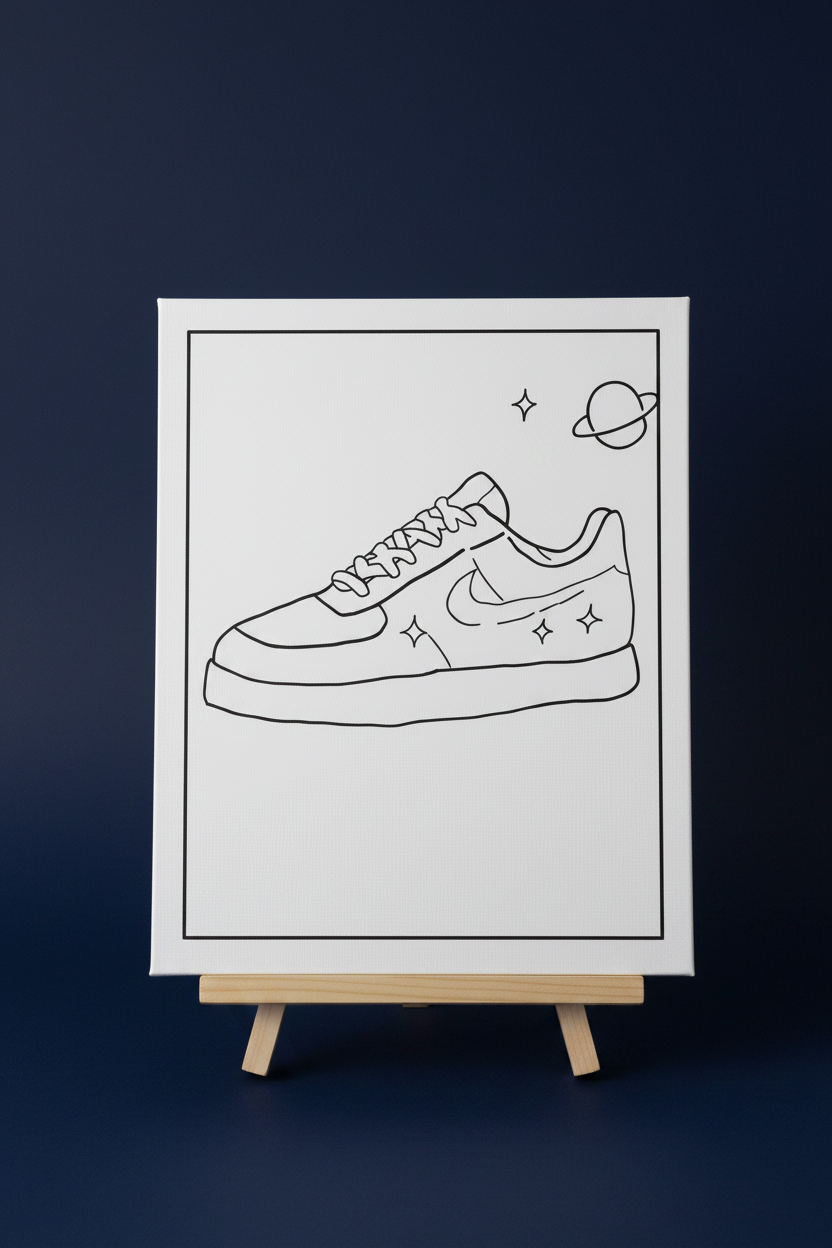 Tennis | Pre-Drawn Canvas & Paint Kit | 8x10 Ready to Paint | Paint & Sip Activity