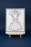 Princess Ruby stand | Pre-Drawn Canvas & Paint Kit | 8x10 Ready to Paint | Kids Painting Activity