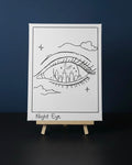 Night Eye | Pre-Drawn Canvas & Paint Kit | 8x10 Ready to Paint | Paint & Sip Activity