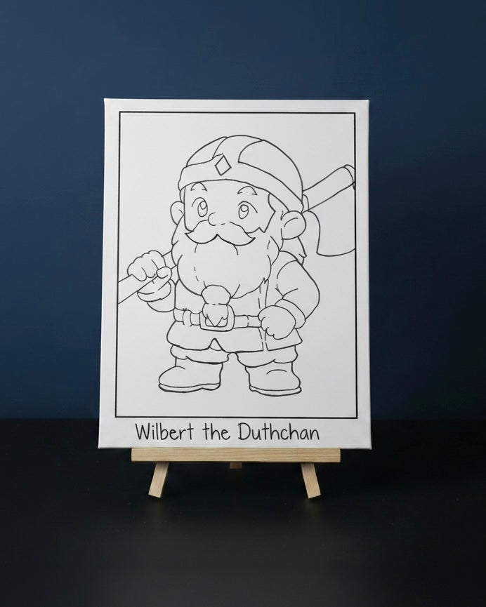 Wilbert Ax | Pre-Drawn Canvas & Paint Kit | 8x10 Ready to Paint | Kids Painting Activity