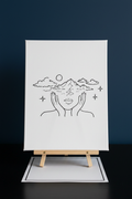 Head of Skies | Pre-Drawn Canvas & Paint Kit | 8x10 Ready to Paint | Paint & Sip Activity