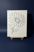 Daisy & Butterfly Pre-Drawn Canvas & Paint Kit | 8x10 Ready to Paint | Paint & Sip Activity