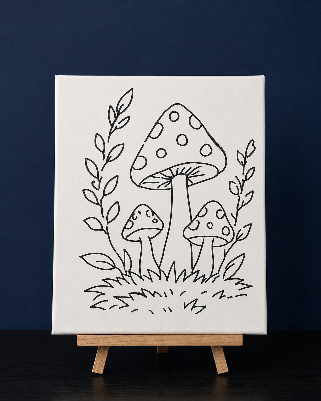 Mushroom Magic | Pre-Drawn Canvas & Paint Kit | 8x10 Ready to Paint | Paint & Sip Activity