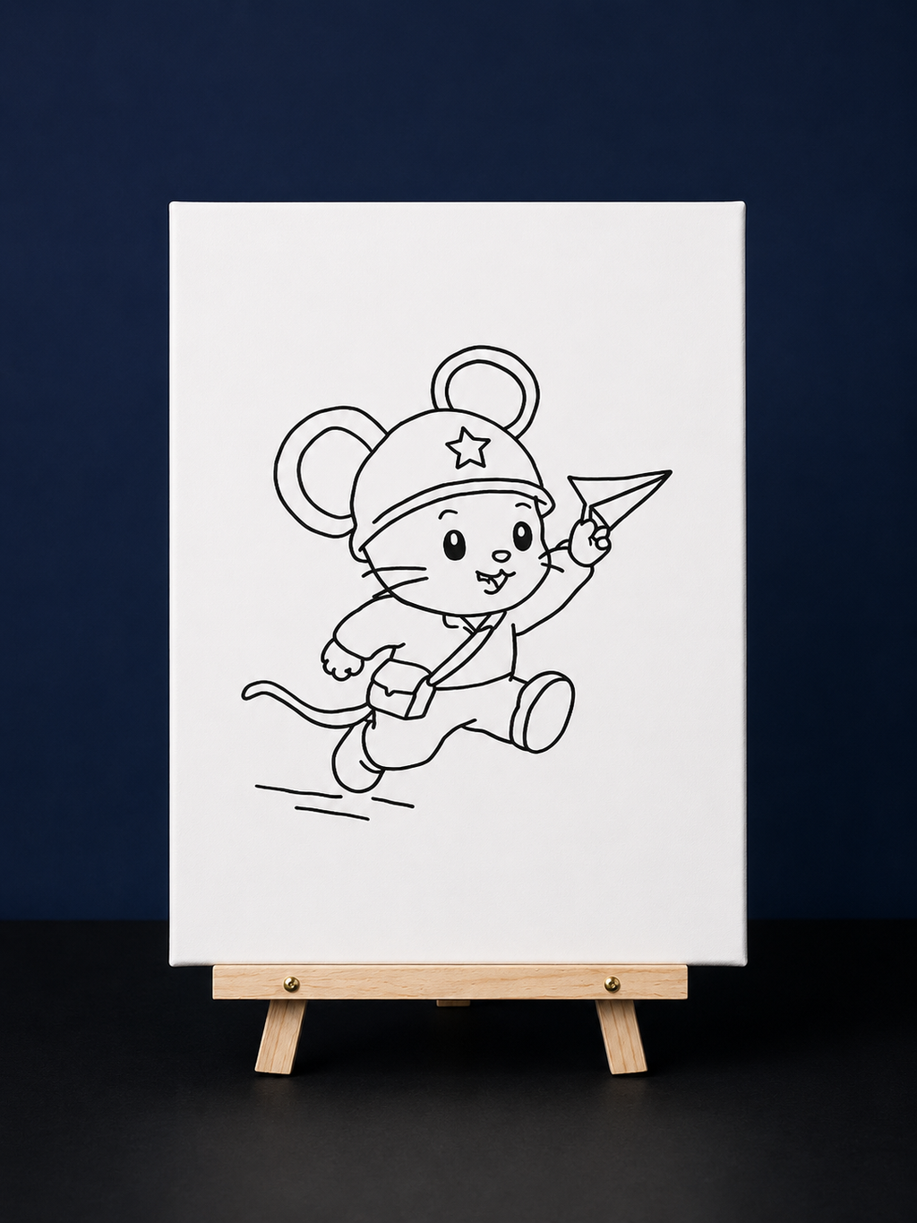 Flying Adventure Mouse Pre-Drawn Canvas Outline & Paint Kit | 8x10 Ready to Paint | Kids Paint Activity | Kids Fun