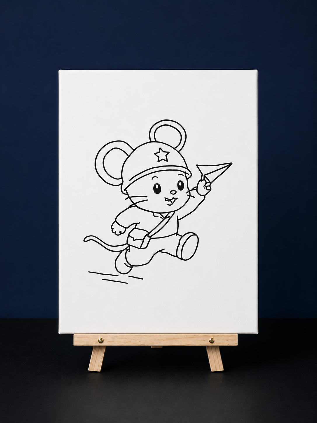 Flying Adventure Mouse Pre-Drawn Canvas Outline & Paint Kit | 8x10 Ready to Paint | Kids Paint Activity | Kids Fun