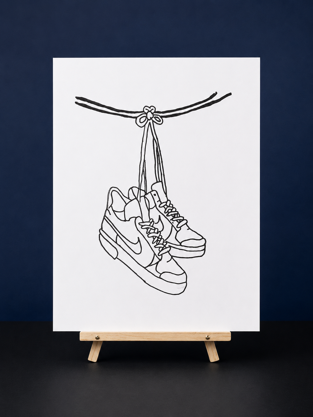 Hanging Sneakers Pre-Drawn Canvas Outline & Paint Kit | 8x10 Ready to Paint | Painting Activity | Paint and Sip