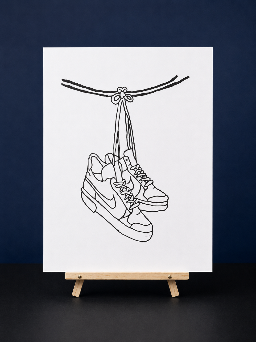 Hanging Sneakers Pre-Drawn Canvas Outline & Paint Kit | 8x10 Ready to Paint | Painting Activity | Paint and Sip