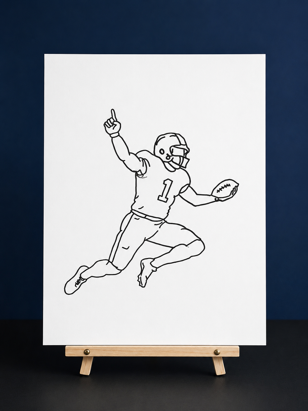 Football Victory Pre-Drawn Canvas Outline & Paint Kit | 8x10 Ready to Paint | Painting Activity | Paint and Sip