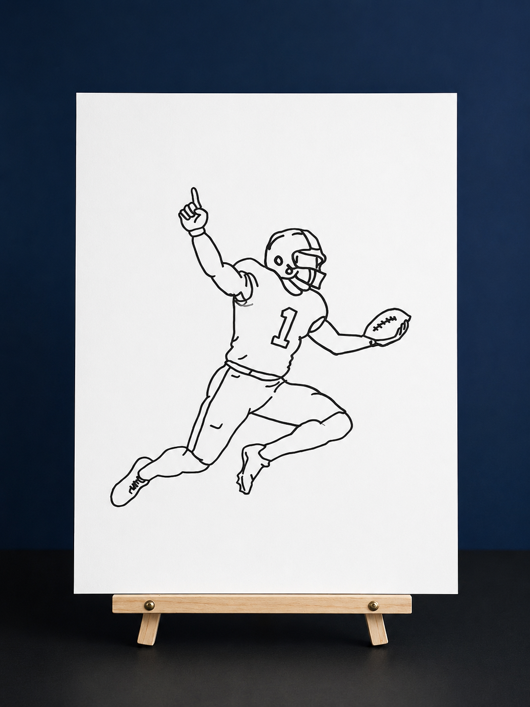 Football Victory Pre-Drawn Canvas Outline & Paint Kit | 8x10 Ready to Paint | Painting Activity | Paint and Sip
