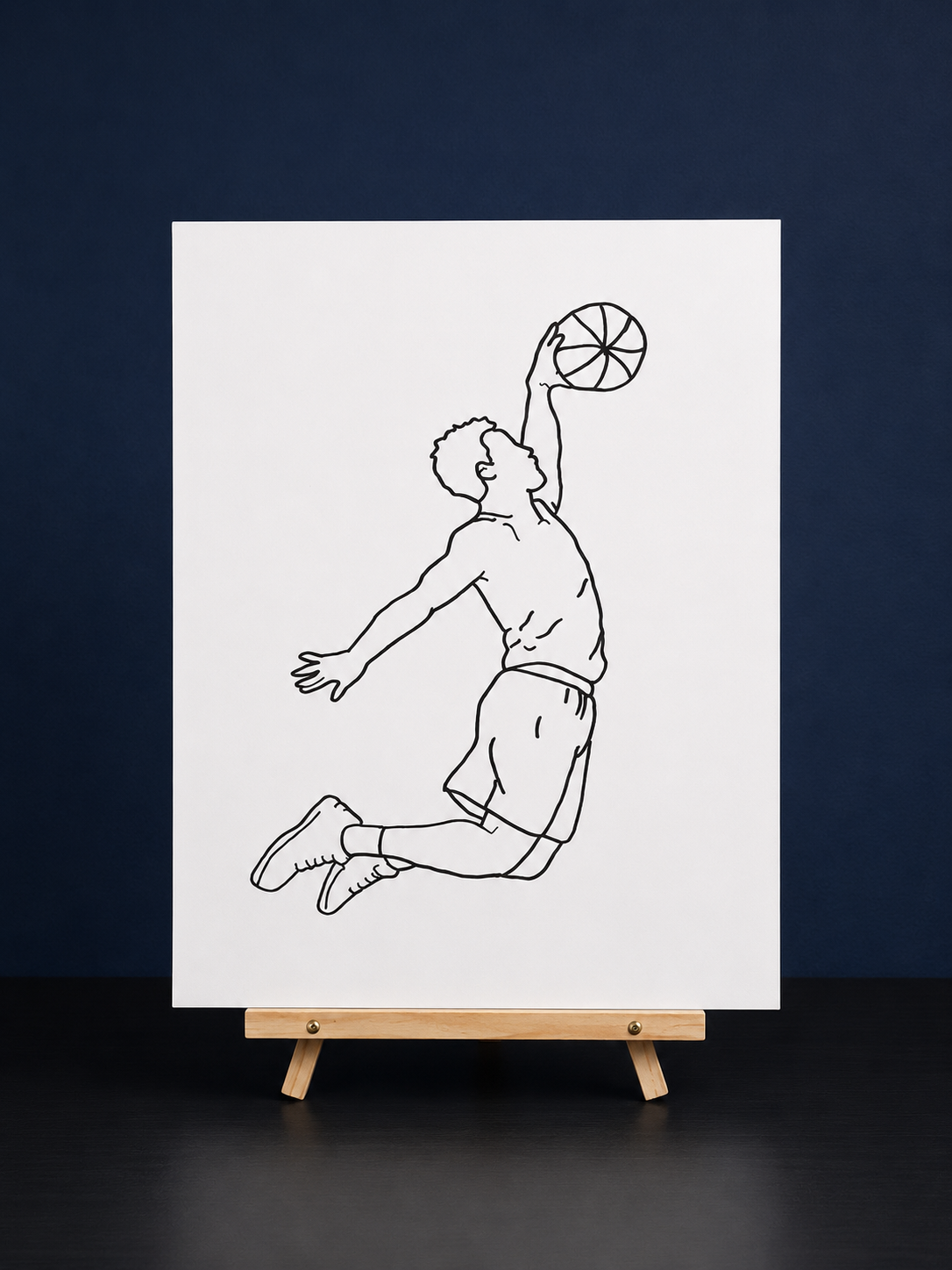 Basketball Dunk Pre-Drawn Canvas Outline & Paint Kit | 8x10 Ready to Paint | Painting Activity | Paint and Sip