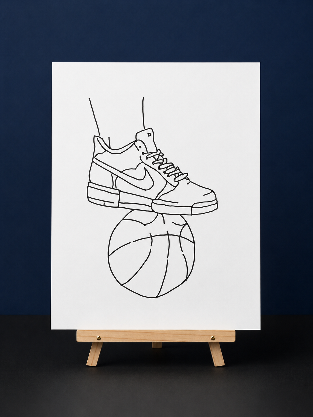 Sneakers & Basketball Pre-Drawn Canvas Outline & Paint Kit | 8x10 Ready to Paint | Painting Activity | Paint and Sip