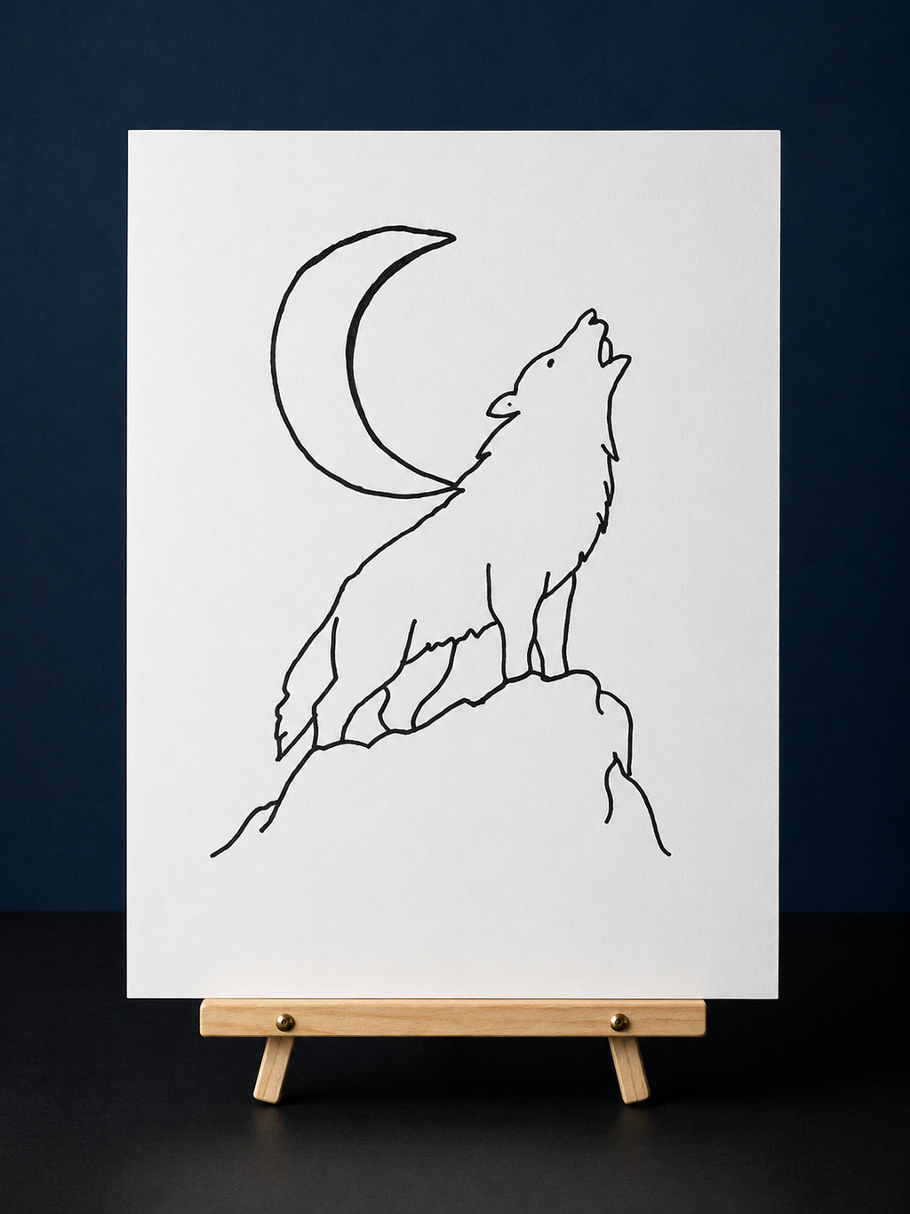 Howling Wolf Pre-Drawn Canvas Outline & Paint Kit | 8x10 Ready to Paint | Painting Activity | Paint and Sip