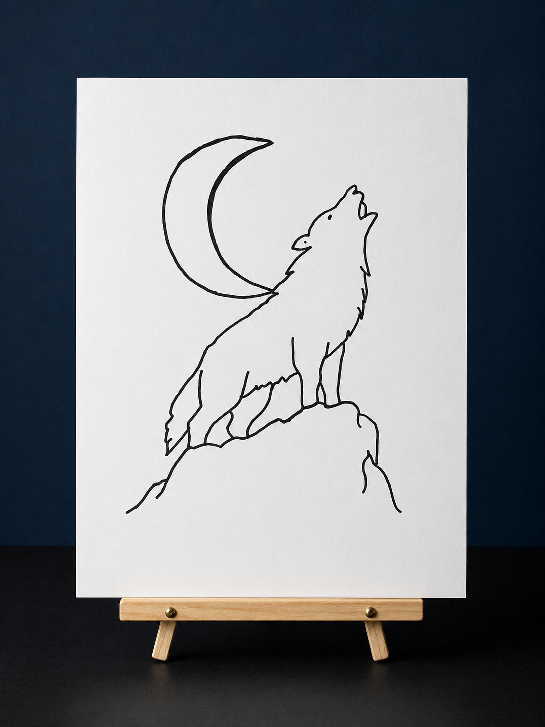 Howling Wolf Pre-Drawn Canvas Outline & Paint Kit | 8x10 Ready to Paint | Painting Activity | Paint and Sip