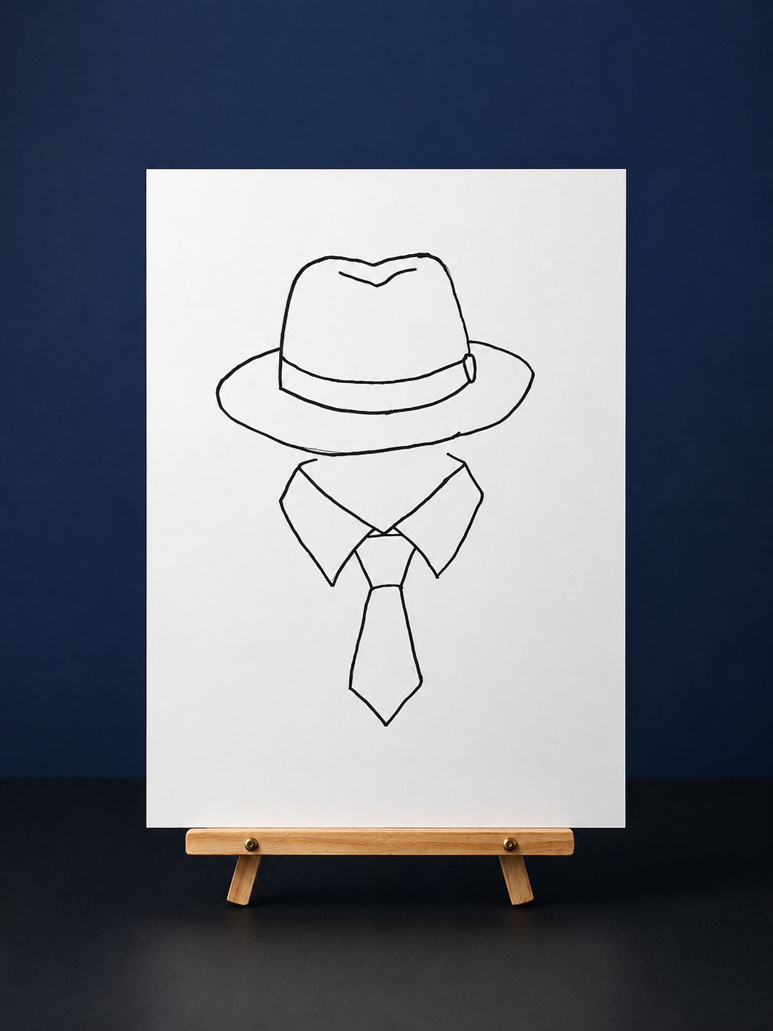 Classic Fedora Pre-Drawn Canvas Outline & Paint Kit | 8x10 Ready to Paint | Painting Activity | Paint and Sip