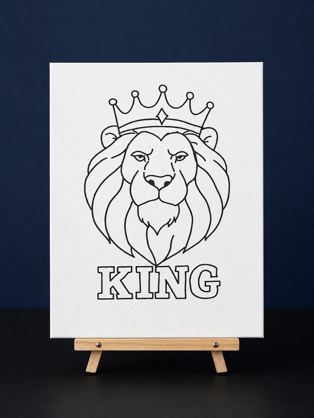 King Energy Lion Pre-Drawn Canvas Outline & Paint Kit | 8x10 Ready to Paint | Painting Activity | Paint and Sip