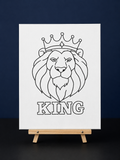King Energy Lion Pre-Drawn Canvas Outline & Paint Kit | 8x10 Ready to Paint | Painting Activity | Paint and Sip