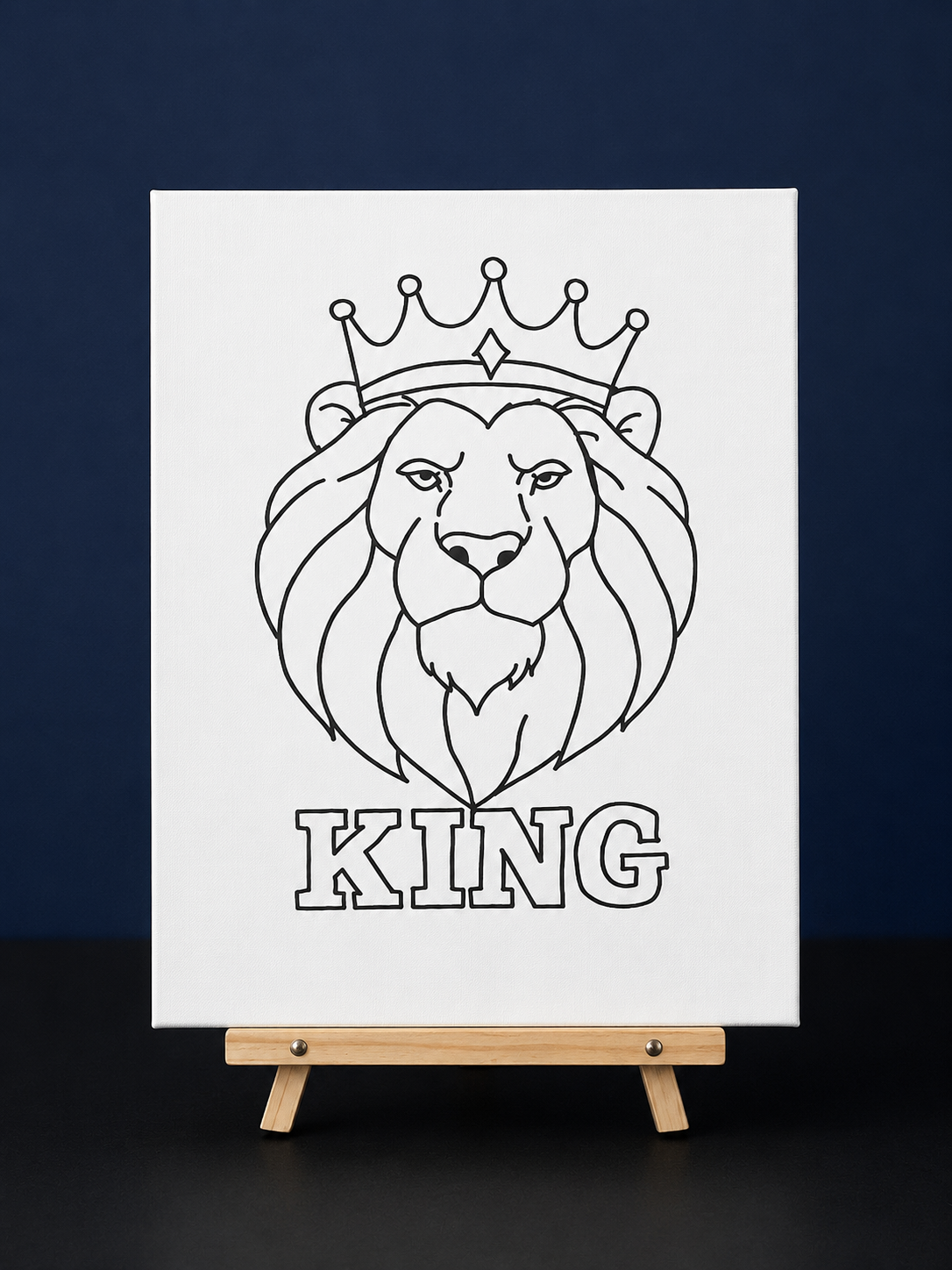 King Energy Lion Pre-Drawn Canvas Outline & Paint Kit | 8x10 Ready to Paint | Painting Activity | Paint and Sip