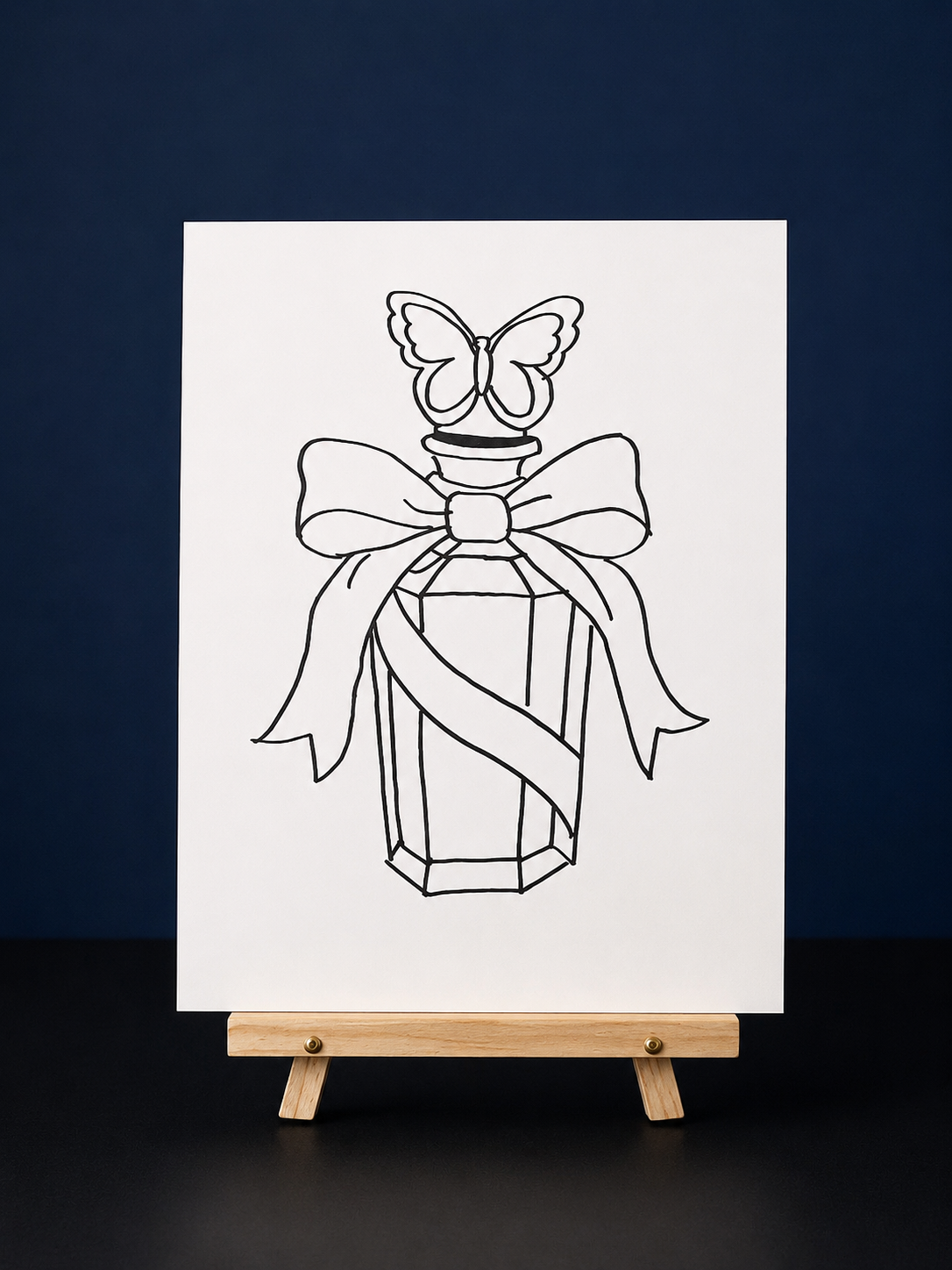 Butterfly Elegance Perfume Pre-Drawn Canvas Outline & Paint Kit | 8x10 Ready to Paint | Painting Activity | Paint and Sip