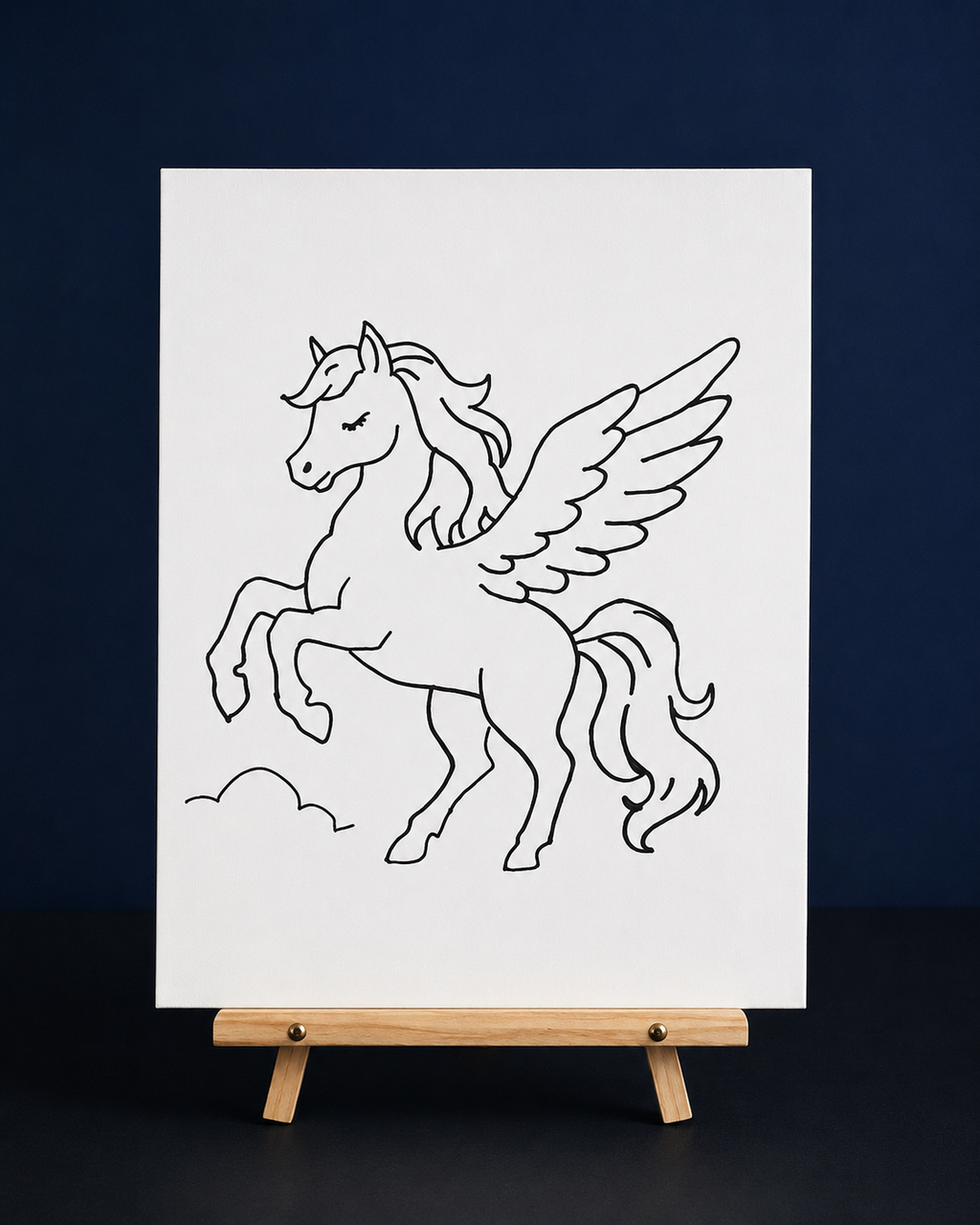 Flying Pegasus Pre-Drawn Canvas Outline & Paint Kit | 8x10 Ready to Paint | Kids Paint Activity | Kids Fun