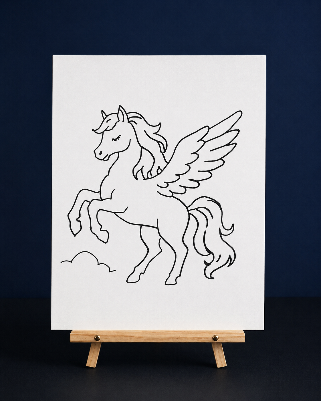 Flying Pegasus Pre-Drawn Canvas Outline & Paint Kit | 8x10 Ready to Paint | Kids Paint Activity | Kids Fun