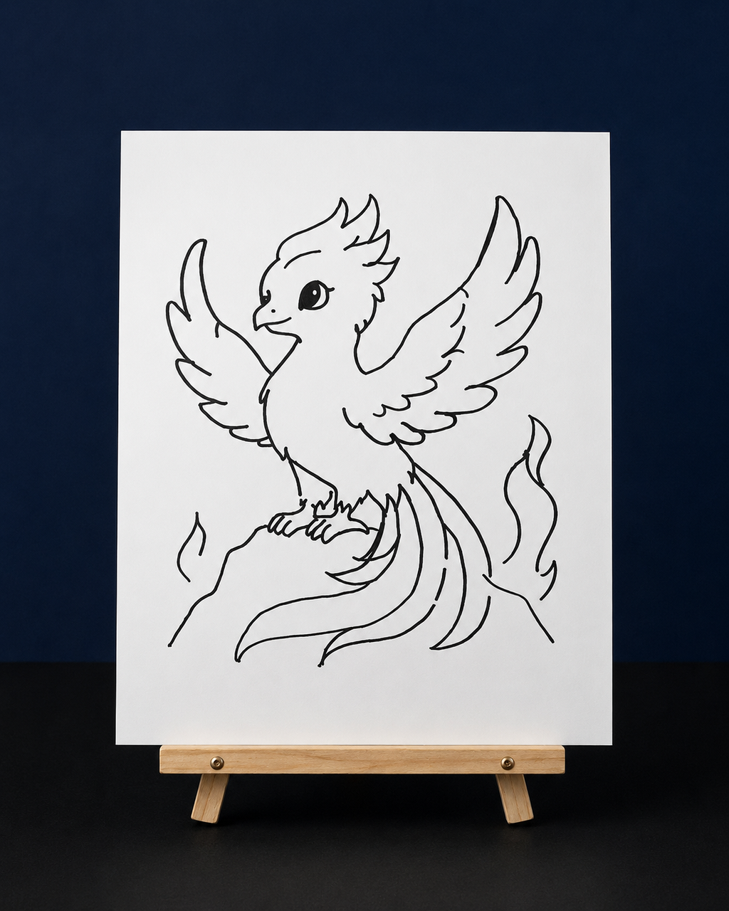 Rising Phoenix Pre-Drawn Canvas Outline & Paint Kit | 8x10 Ready to Paint | Kids Paint Activity | Kids Fun