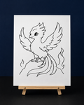Rising Phoenix Pre-Drawn Canvas Outline & Paint Kit | 8x10 Ready to Paint | Kids Paint Activity | Kids Fun