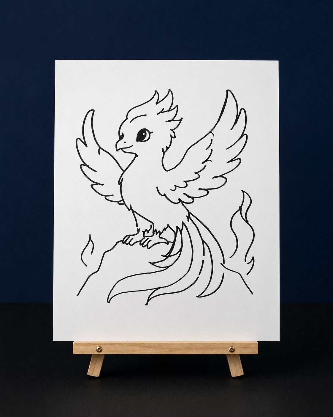 Rising Phoenix Pre-Drawn Canvas Outline & Paint Kit | 8x10 Ready to Paint | Kids Paint Activity | Kids Fun