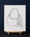 Floral Scarf Shoulder Bag Pre-Drawn Canvas Outline & Paint Kit | 8x10 Ready to Paint | Painting Activity | Paint and Sip