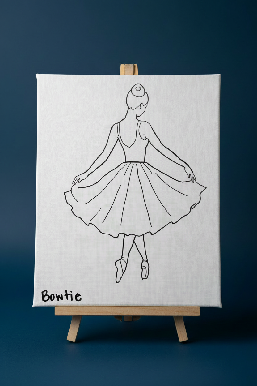 Ballerina Canvas on Navy Background