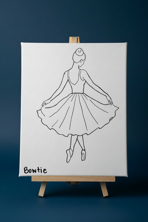 Ballerina Canvas on Navy Background